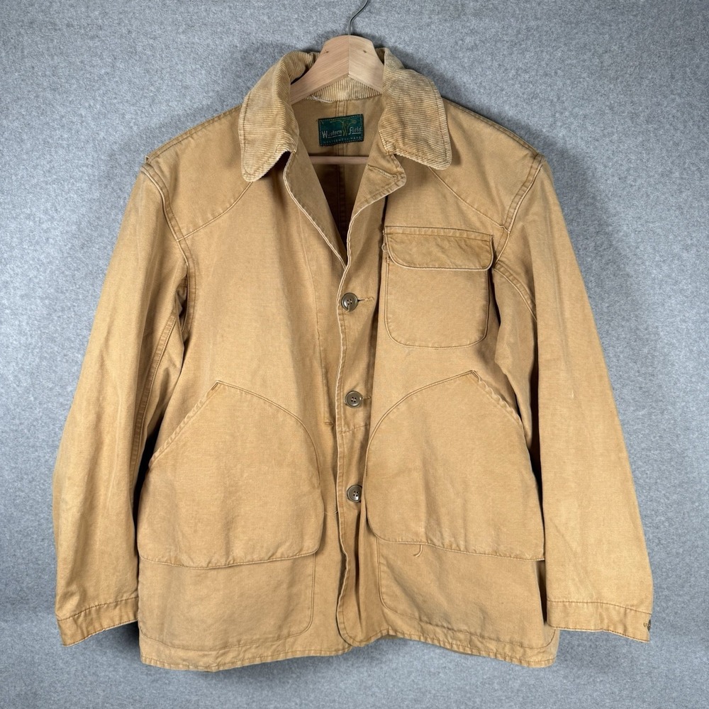 Men's Tan Field Jacket with Corduroy Collar